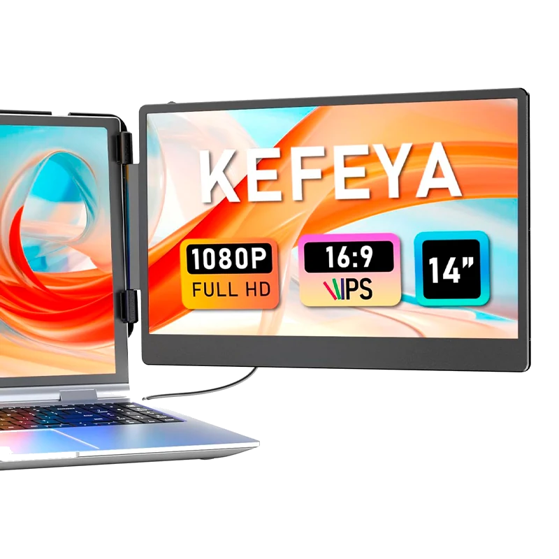 Extensor De Monitor De 14" Para Portatiles De 13" - 17", Fhd (1920x1080), Ips, Usb-c/hdmi