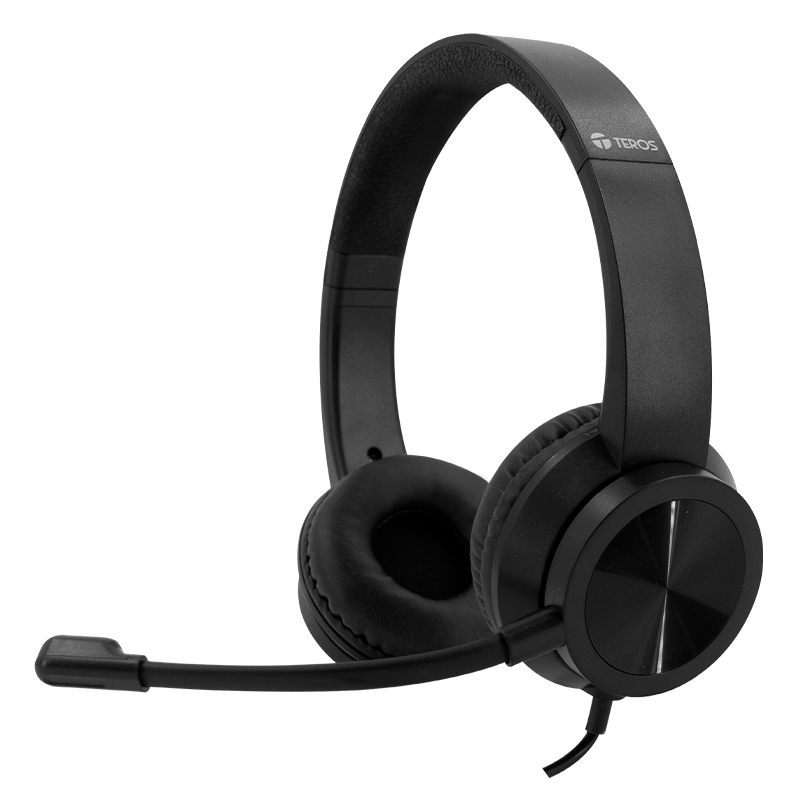 Audífono Teros Te-8037n (headset), Negro