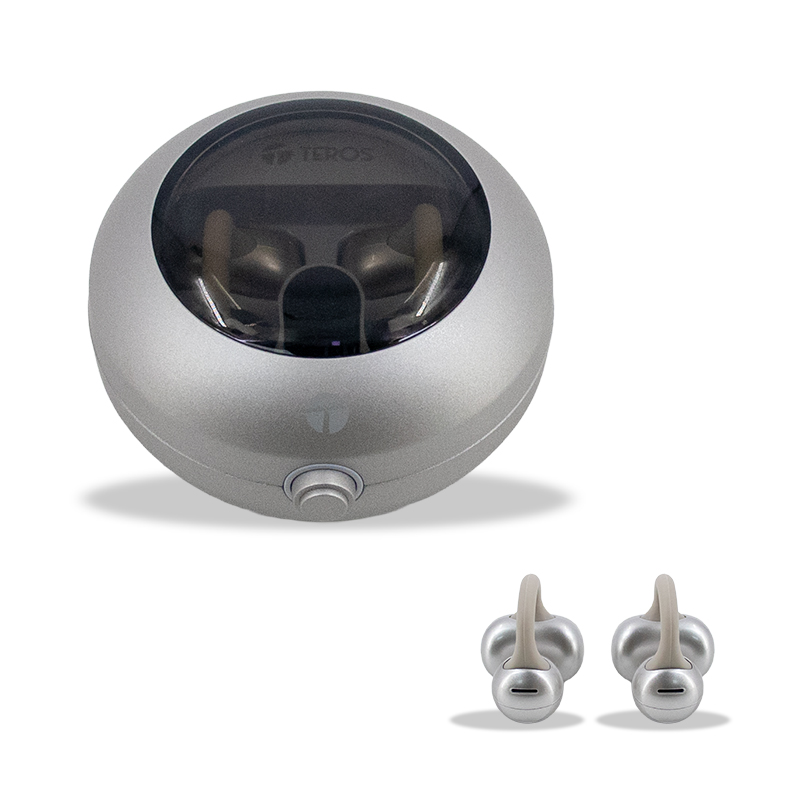 Audífonos Inalámbricos Teros Te80712ne, Bluetooth, Carga Tipo C, Natural Titanium