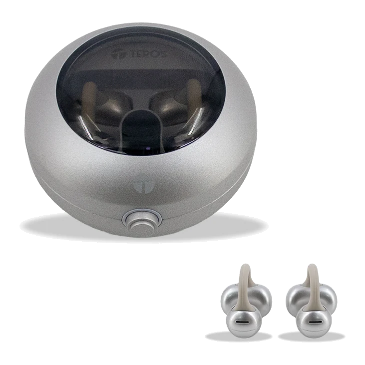 Audífonos Inalámbricos Teros Te80712ne, Bluetooth, Carga Tipo C, Natural Titanium