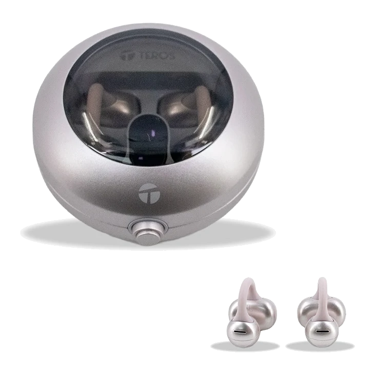 Audífonos Inalámbricos Teros Te-80712rs, Bluetooth, Carga Tipo C, Rose Titanium