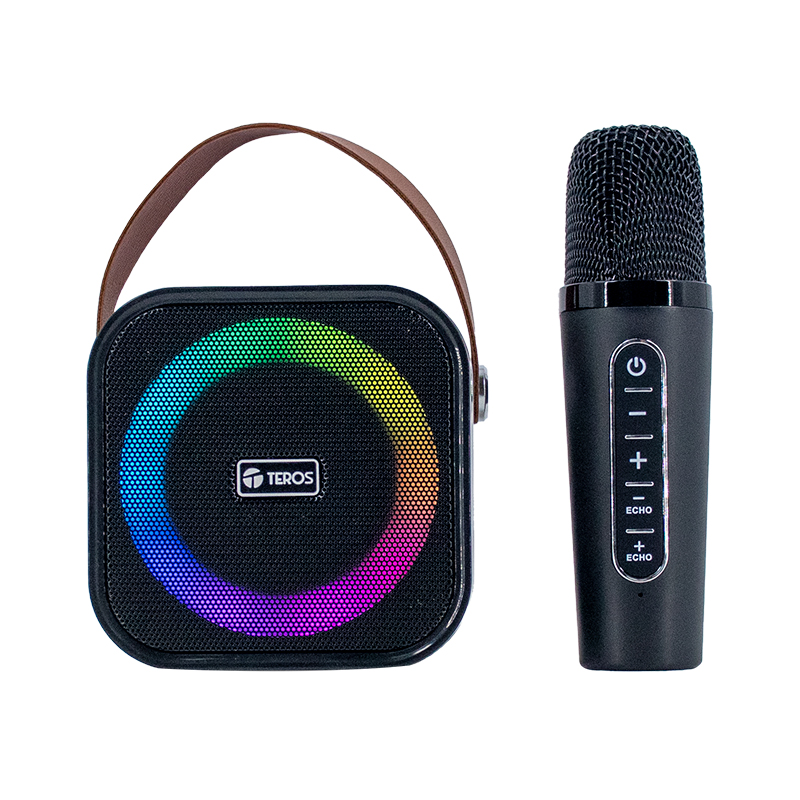 Parlante Karaoke Inalámbrico Teros Te-6013n, Bt 5.4, 10w, Usb, Iluminación Led