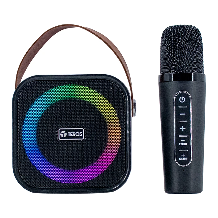 Parlante Karaoke Inalámbrico Teros Te-6013n, Bt 5.4, 10w, Usb, Iluminación Led
