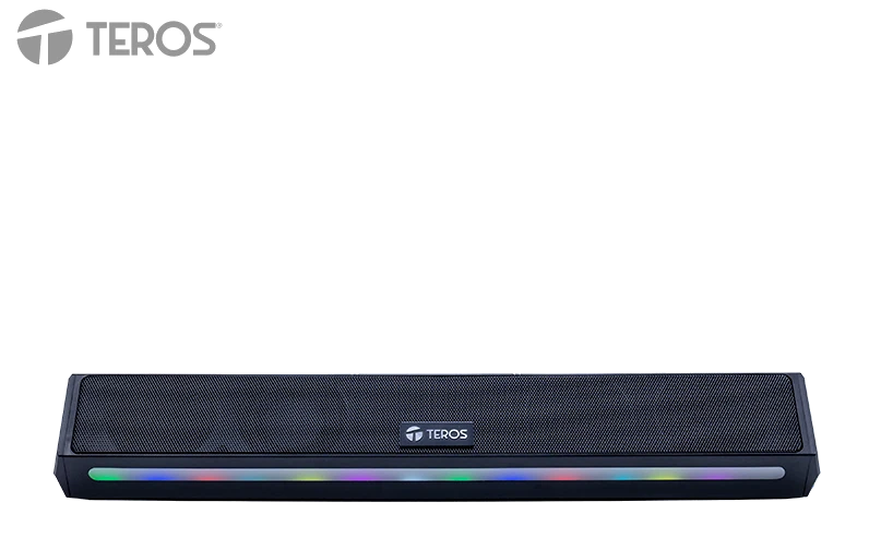 Barra De Sonido Portátil Inalámbrico Teros Vibe 6054, Bt 6, 20w, Usb-c, Iluminación Led