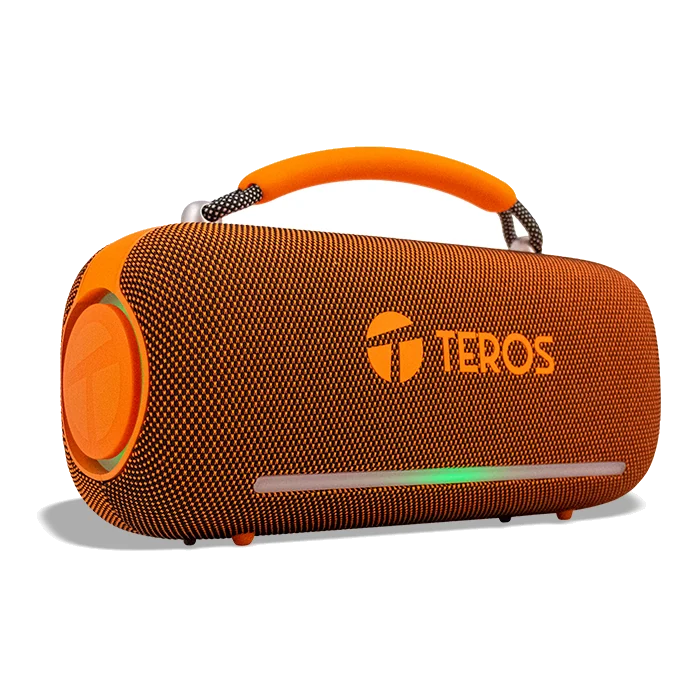 Parlante Inalámbrico Teros Vibe 6049, 60w, Bt 5.3, 4000 Mah, Usb, Luces Led, Orange