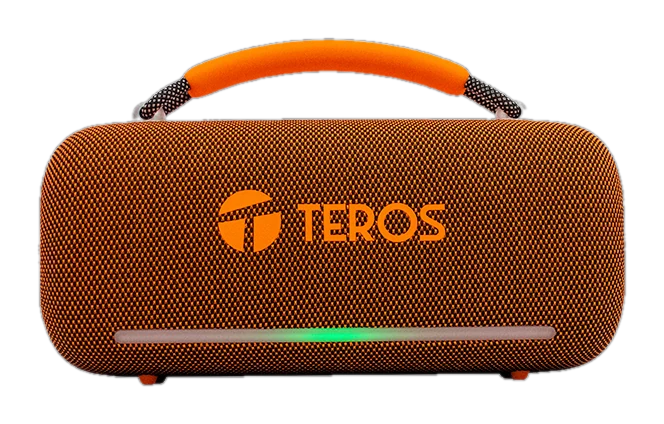Parlante Inalámbrico Teros Vibes VB-6049, 60W, BT 5.3, 4000 MAH, USB, Luces LED, Orange