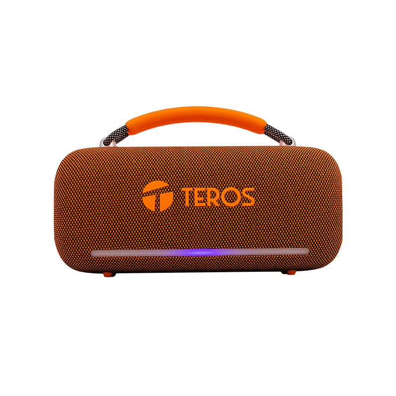 Parlante Inalámbrico Teros Vibes VB-6049, 60W, BT 5.3, 4000 MAH, USB, Luces LED, Orange