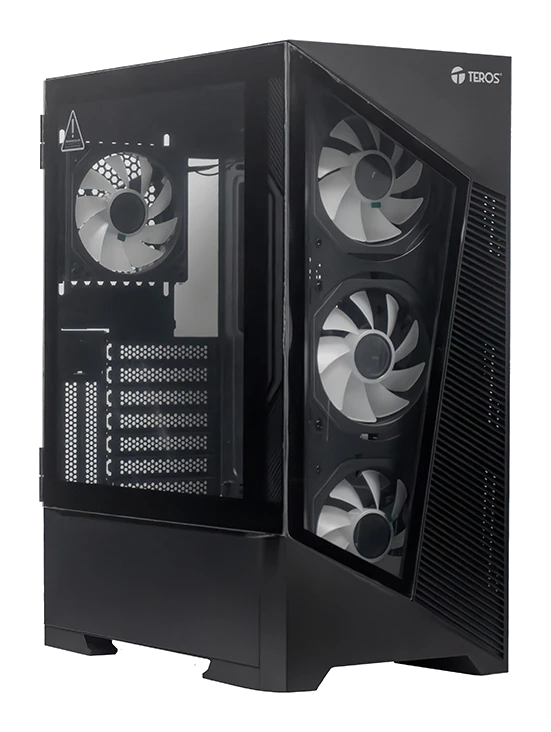 Case Sin Fuente Gamer Teros Te-1330g, Itx, M-atx, Atx, E-atx, 3.5" Y 2.5", Negro