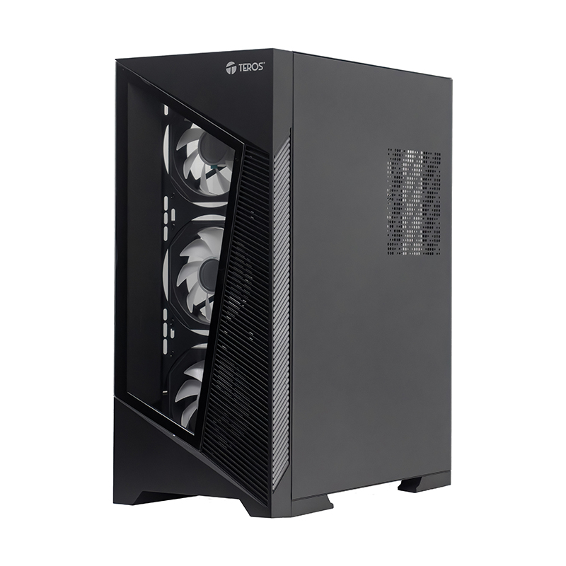 Case sin fuente Gamer TEROS TE-1330G, ITX, M-ATX, ATX, E-ATX, 3.5" y 2.5", Negro
