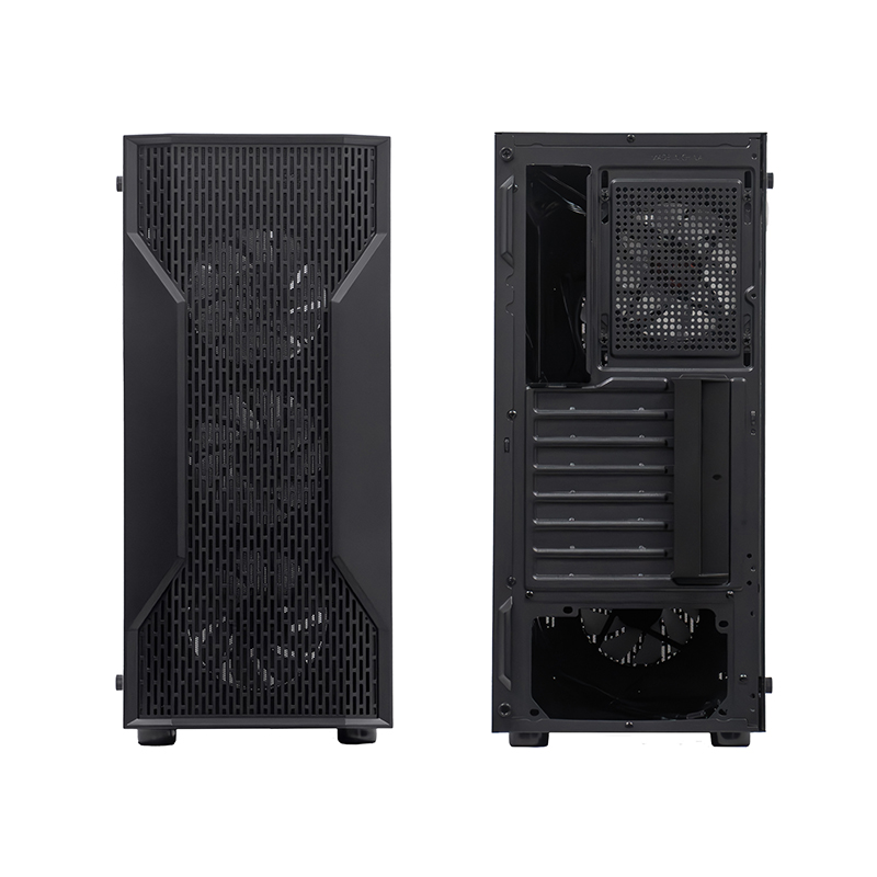 Case sin fuente gamer TEROS TE-1332G, ITX, M-ATX, ATX, 3.5" y 2.5", negro