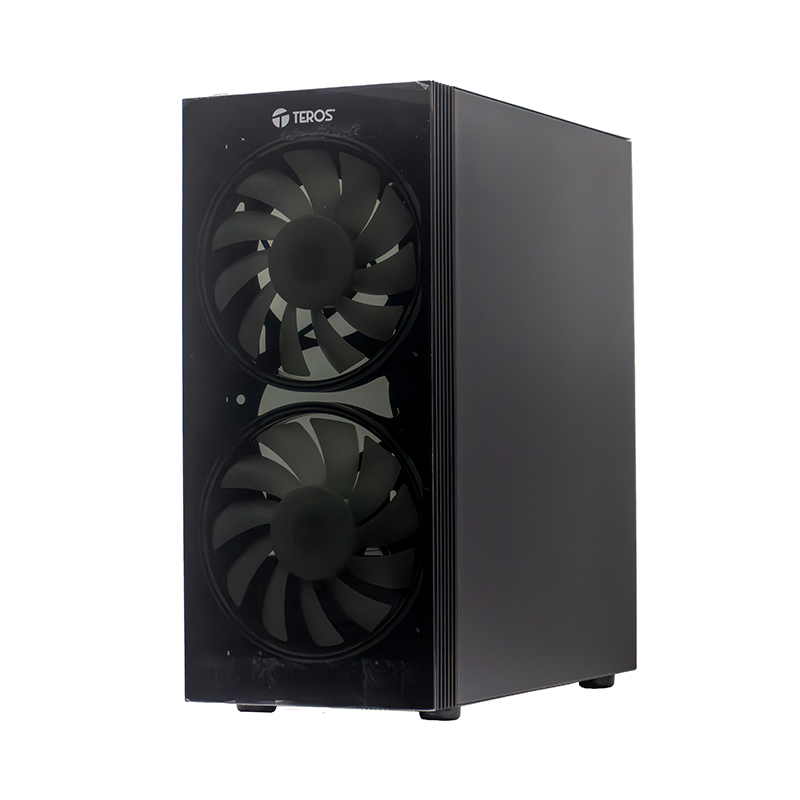 Case sin fuente gamer TEROS TE-1333G, ITX, M-ATX, ATX, 3.5" y 2.5", negro