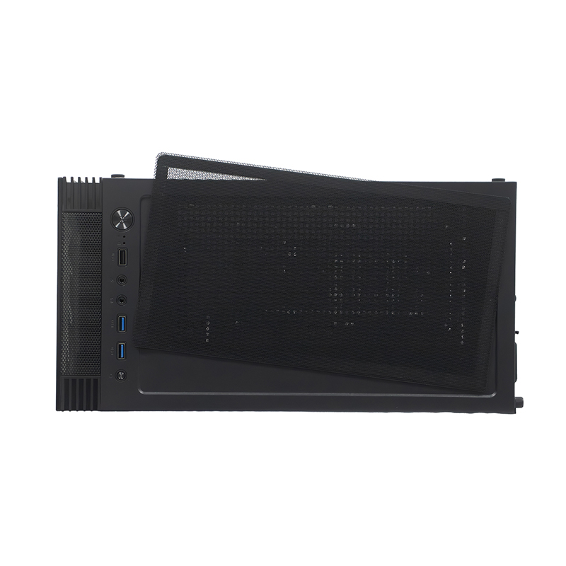 Case sin fuente gamer TEROS TE-1333G, ITX, M-ATX, ATX, 3.5" y 2.5", negro