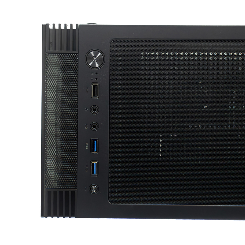 Case sin fuente gamer TEROS TE-1333G, ITX, M-ATX, ATX, 3.5" y 2.5", negro