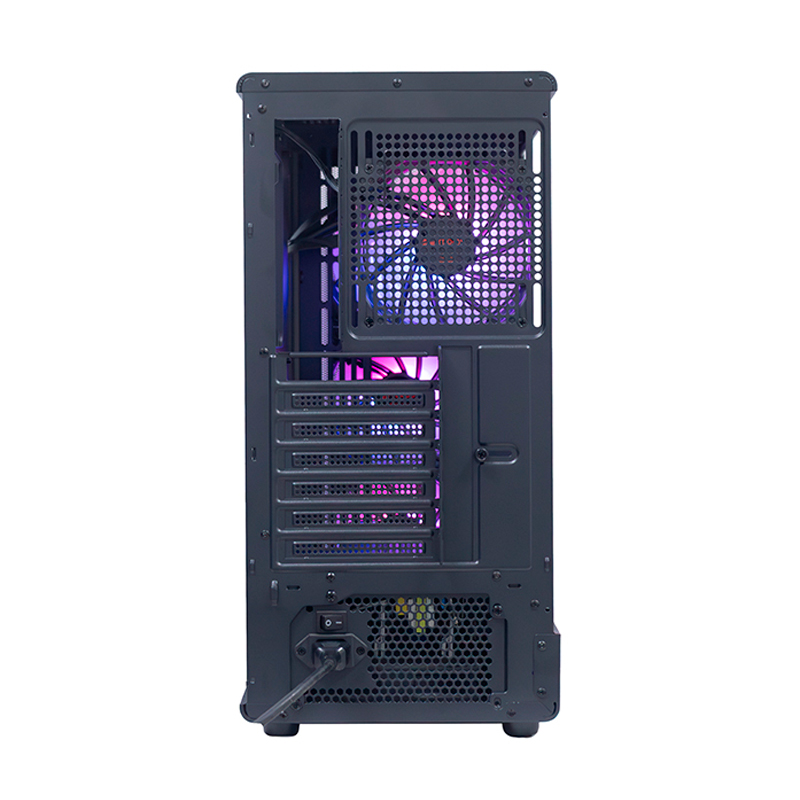 Case sin fuente gamer TEROS TE-1323G, ITX, M-ATX, ATX, 3.5" y 2.5", negro