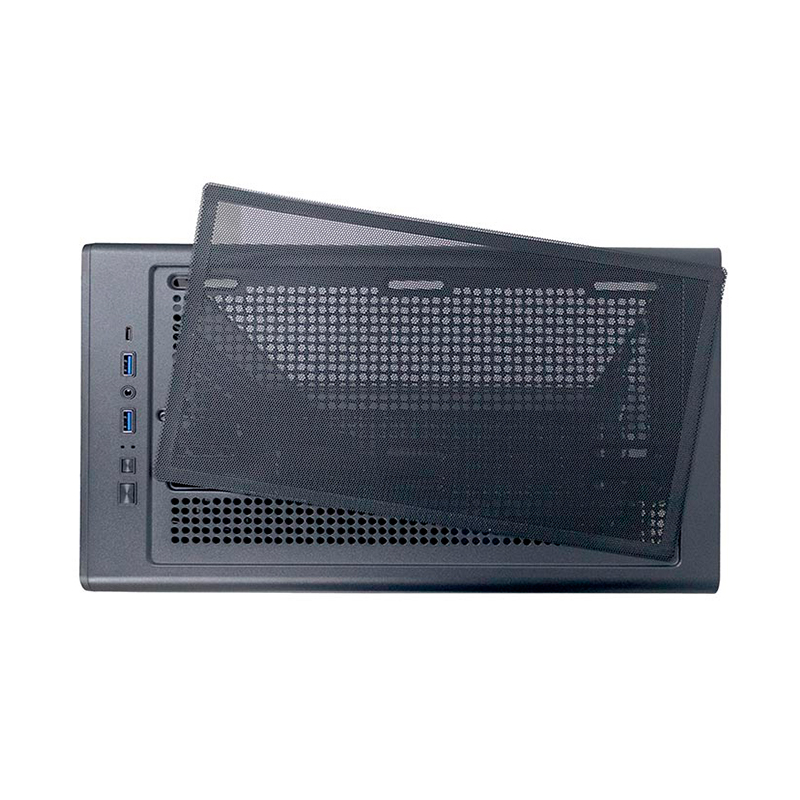 Case sin fuente gamer TEROS TE-1323G, ITX, M-ATX, ATX, 3.5" y 2.5", negro