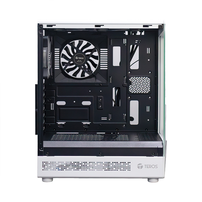 Case gamer TEROS TE-1322G, Mid Tower, USB 3.0 / USB 2.0, audio, ventilador RGB, blanco