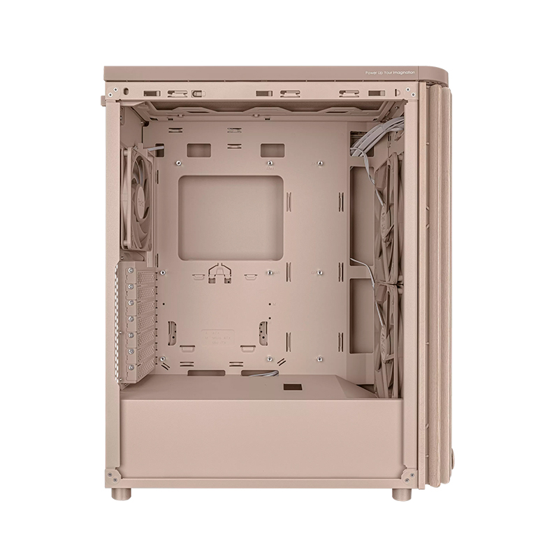Case ASUS ProArt PA401 Wood Edition Beige - Tempered Glass Panel
