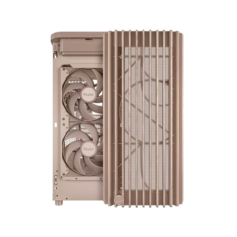 Case ASUS ProArt PA401 Wood Edition Beige - Tempered Glass Panel