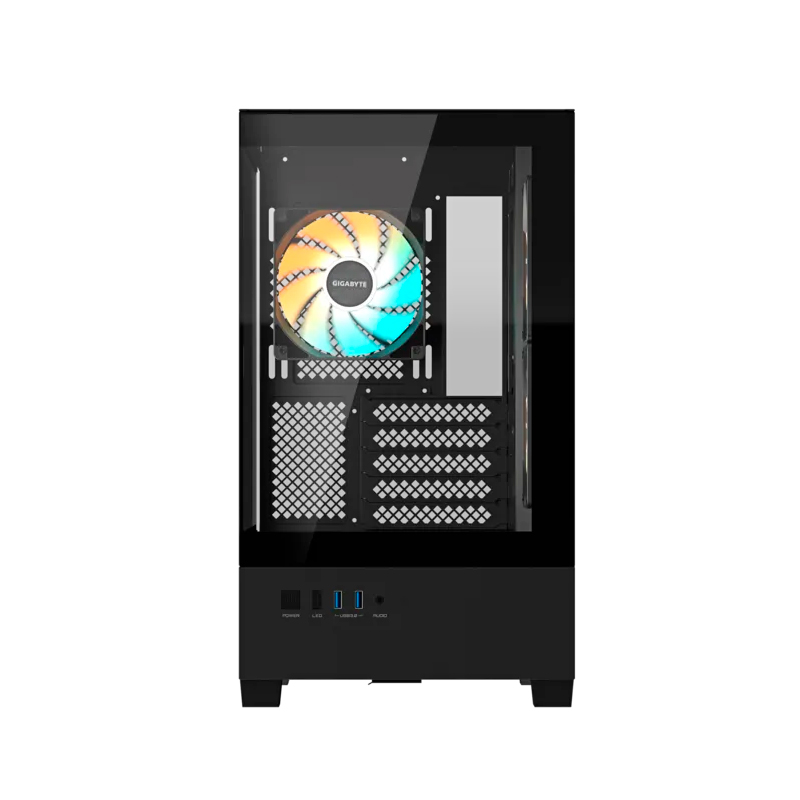 Case GIGABYTE GB-C201P PANORAMIC, Mid Tower, Compatible con mini-ITX/m-ATX, Color negro