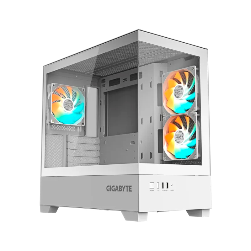 Case Gigabyte Gb-c201p Panoramic, Mid Tower, Compatible Con Mini-itx/m-atx, Color Blanco