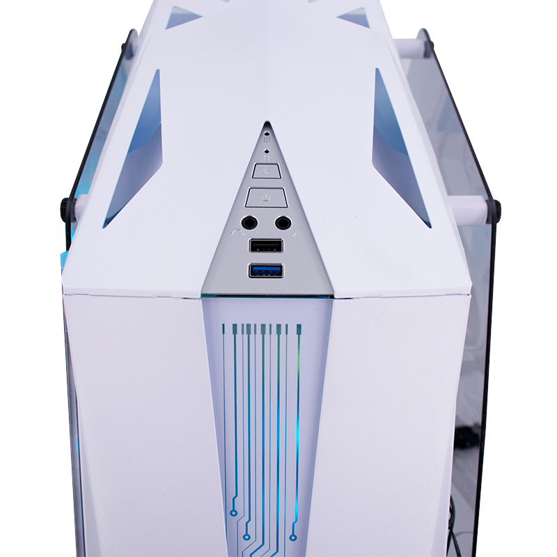 Case gamer TEROS TE-1316G, Mid Tower, USB 3.0 / USB 2.0, audio, ventilador ARGB, blanco