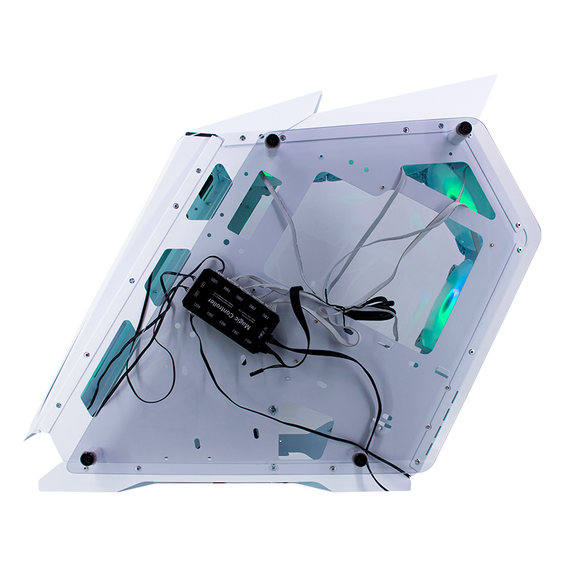 Case gamer TEROS TE-1316G, Mid Tower, USB 3.0 / USB 2.0, audio, ventilador ARGB, blanco