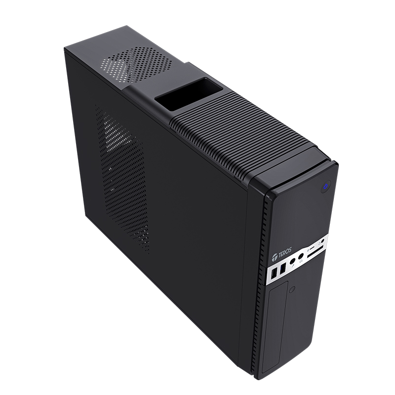 Case Teros Te-1032s, Slim, 250 W, Usb 3.2 / Usb 2.0, Audio Hd, Dvd, Negro — vista 2