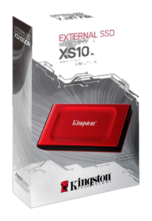 Unidad en estado sólido externa Kingston XS1000, 1TB, USB 3.2 Gen 2 Tipo-C, Color Rojo