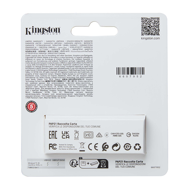 Memoria Flash USB Kingston DataTraveler Exodia S, 512GB, interfaz: USB 3.2 Gen 1, Amarillo
