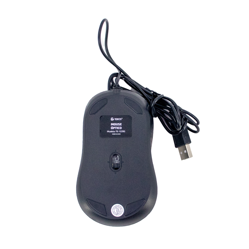 Mouse óptico Teros Te-1229s, Usb, 4 Botones, Negro — vista 2