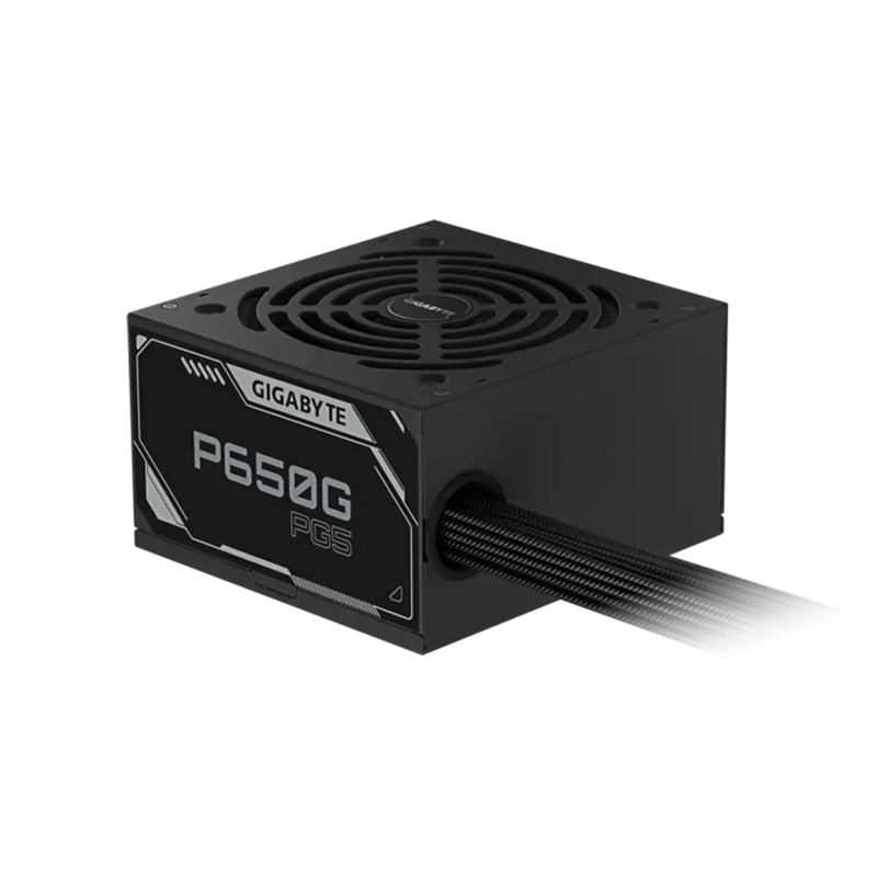 Fuente de alimentación Gigabyte P650G PCIE 5.1, 650W, ATX, 80 Plus Gold.