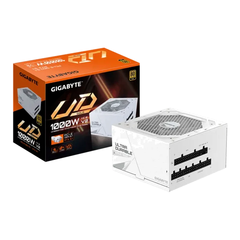 Fuente De Alimentación Gigabyte Ud1000gm Pg5 V2 Ice 1000w, 80 Plus Gold, Formato Atx.