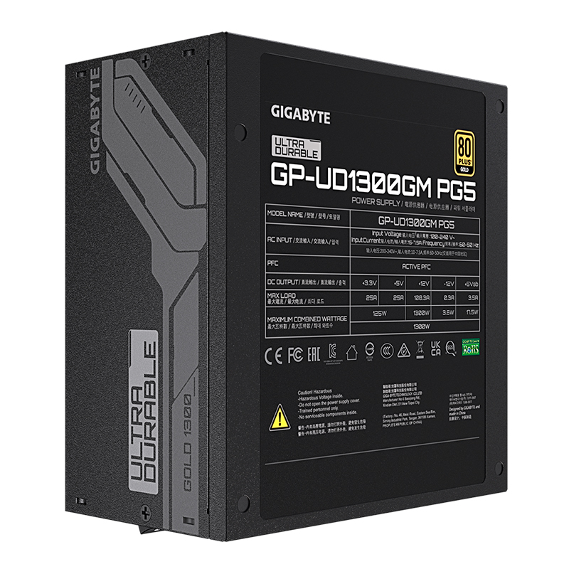 Fuente De Alimentación Gigabyte Gp-ud1300gm P, 1300w, 80 Plus Gold Certified, Formato Atx. — vista 2