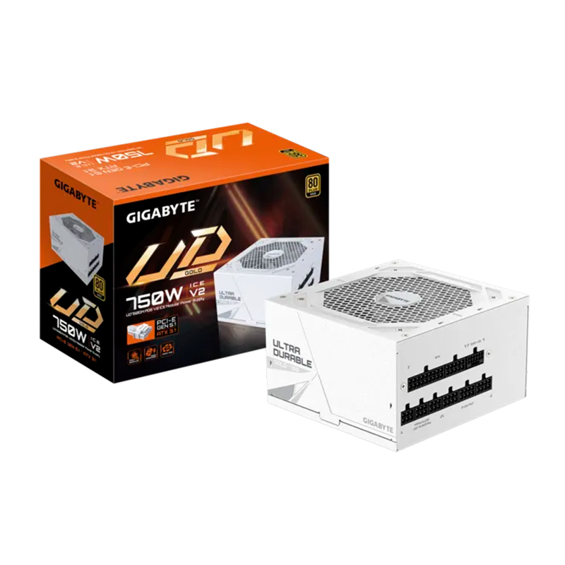 Fuente De Alimentación Gigabyte Ud750gm Pg5 V2 Ice 750w, 80 Plus Gold, Formato Atx.