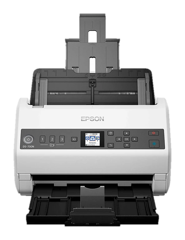 Escáner Epson DS-730N, USB 2.0, Ethernet, Alimentacion Vertical, Duplex a color.