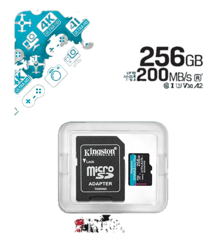 Memoria Flash microSD Kingston Canvas Go! Plus, 256GB, con adaptador SD