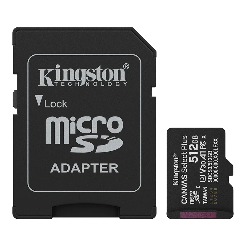 Tarjeta De Memoria Kingston 512gb Microsd Canvas Select Plus -150mb/seg - Uhs-i Clase 10