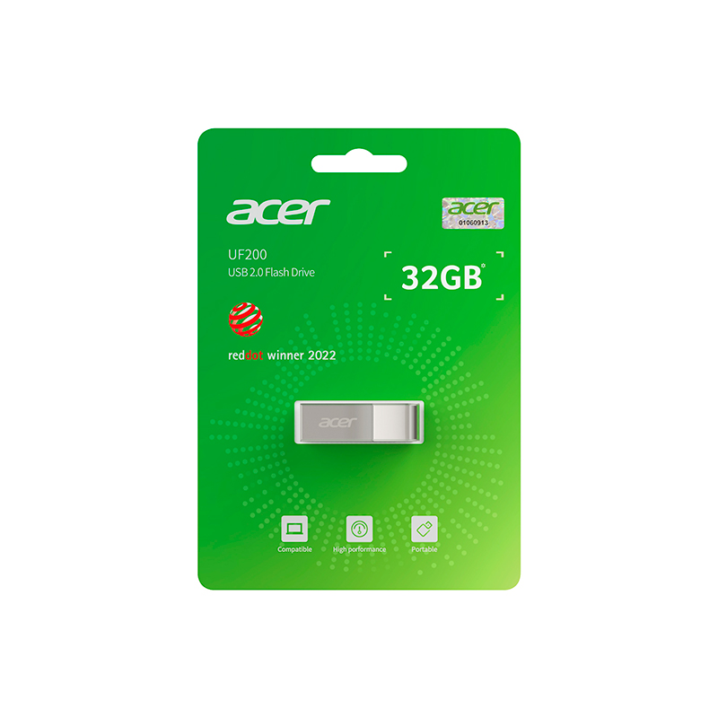 Memoria Flash Usb Acer Uf200-32gb, Interfaz Usb 2.0