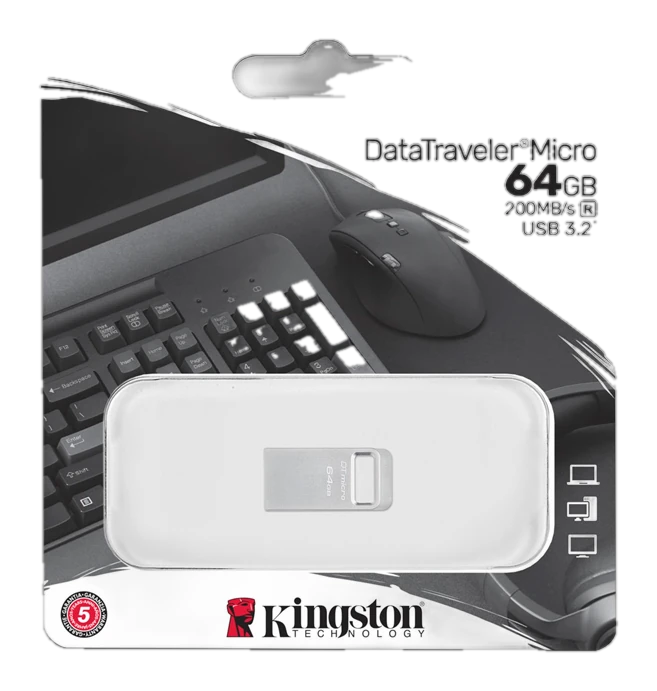 Memoria Flash Kingston Datatraveler Micro Unidad Flash Usb Ultrapequeño Con Metal Premium. — vista 2
