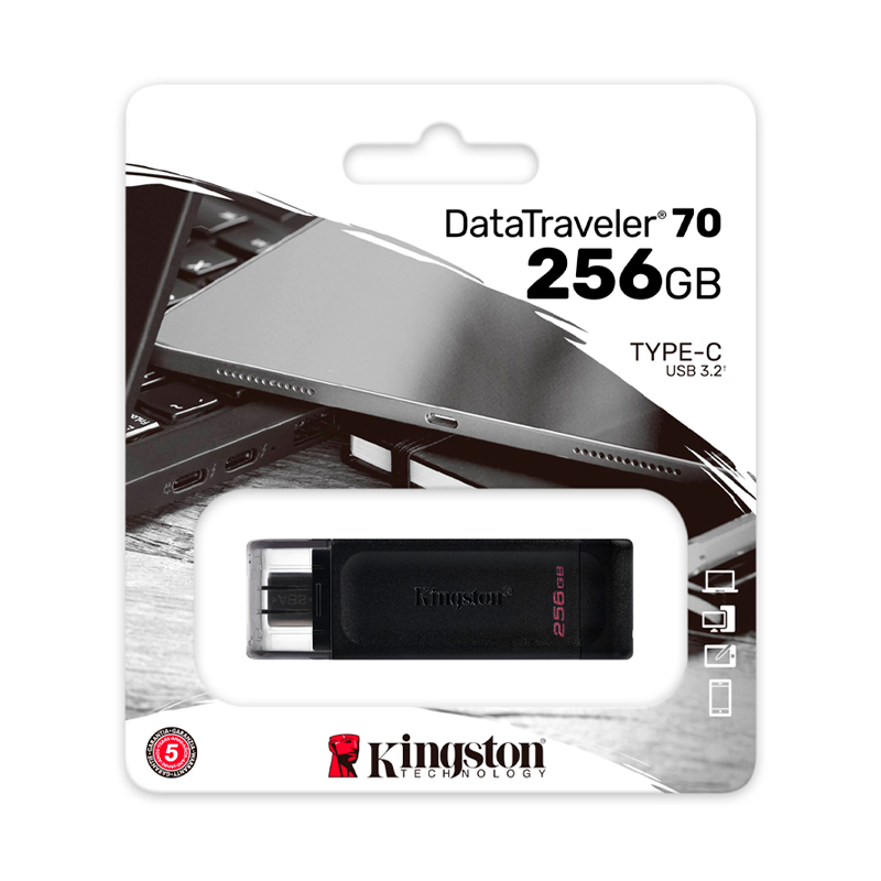 Memoria Flash Usb Kingston Datatraveler 70, 256gb Usb-c 3.2 Gen 1