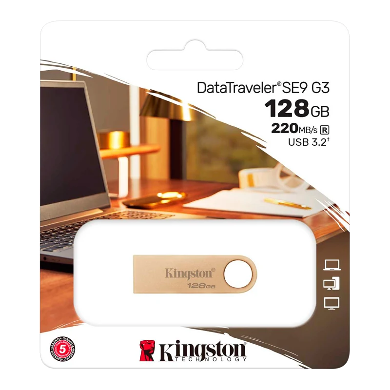 Memoria Flash Usb Kingston Datatraveler Se9 G3, 128gb, Usb 3.2 Gen 1 (tipo-a)