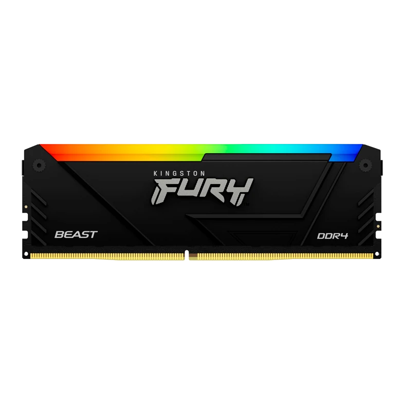 Memoria Kingston Fury Beast Rgb Black, 16gb, Ddr4-3600mt/s, Pc4-28800, Cl18, 1.35v,non-ecc
