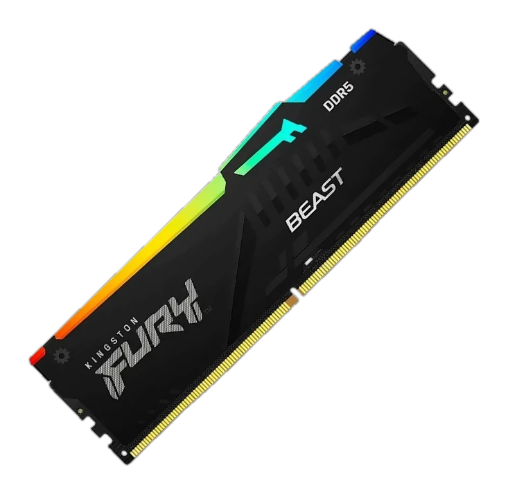 Memoria Dimm Kingston Fury Beast, 16gb Ddr5-6400, Pc5-51200 Cl32, 1rx8, 1.4v, 288-pin, Rgb — vista 2