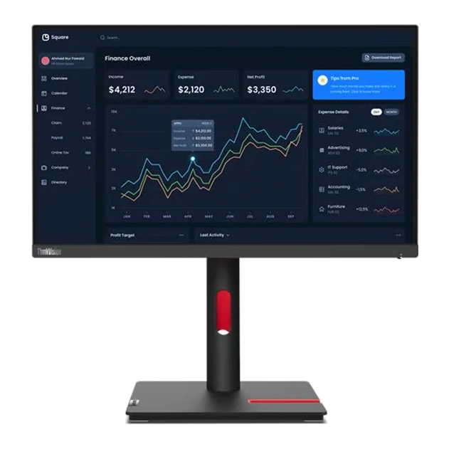 Monitor Lenovo Thinkvision T22i-30, 21.5" 1920x1080 Wled Ips Hdmi/dp/vga Color Raven Black