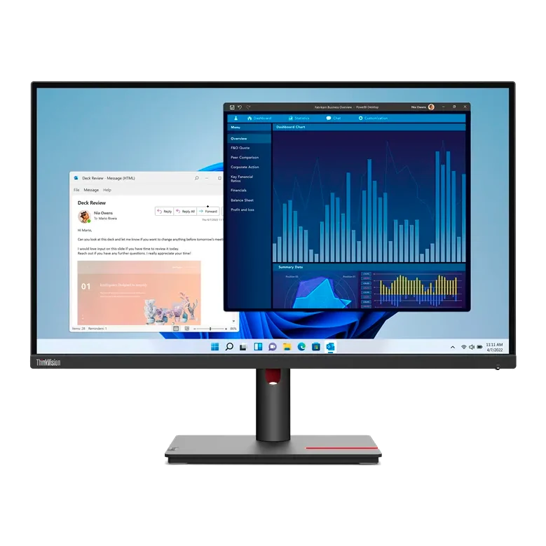 Monitor Lenovo Thinkvision T22i-30, 21.5" 1920x1080 Wled Ips Hdmi/dp/vga Color Raven Black