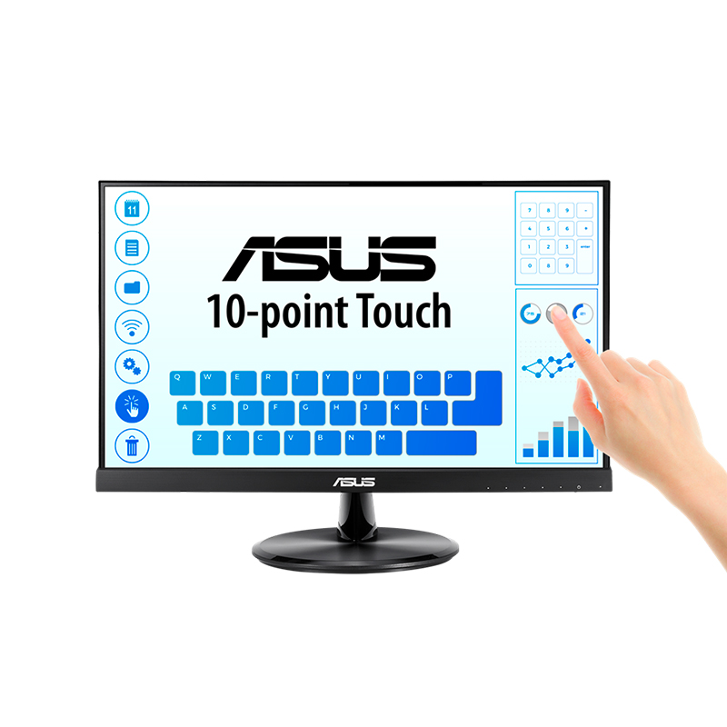 Monitor Plano Multitactil Asus Vt229h, 21.5" Fhd Ips (1920x1080) /hdmi X1/vga X1