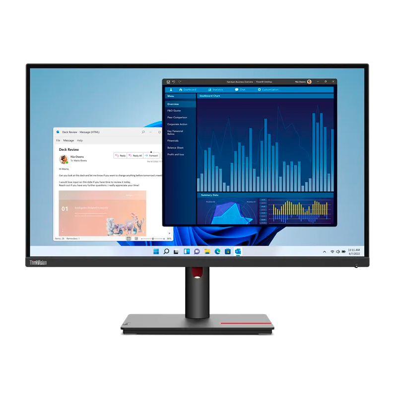 Monitor Lenovo Thinkvision T22i-30, 21.5" 1920x1080 Wled Ips Hdmi/dp/vga Color Raven Black