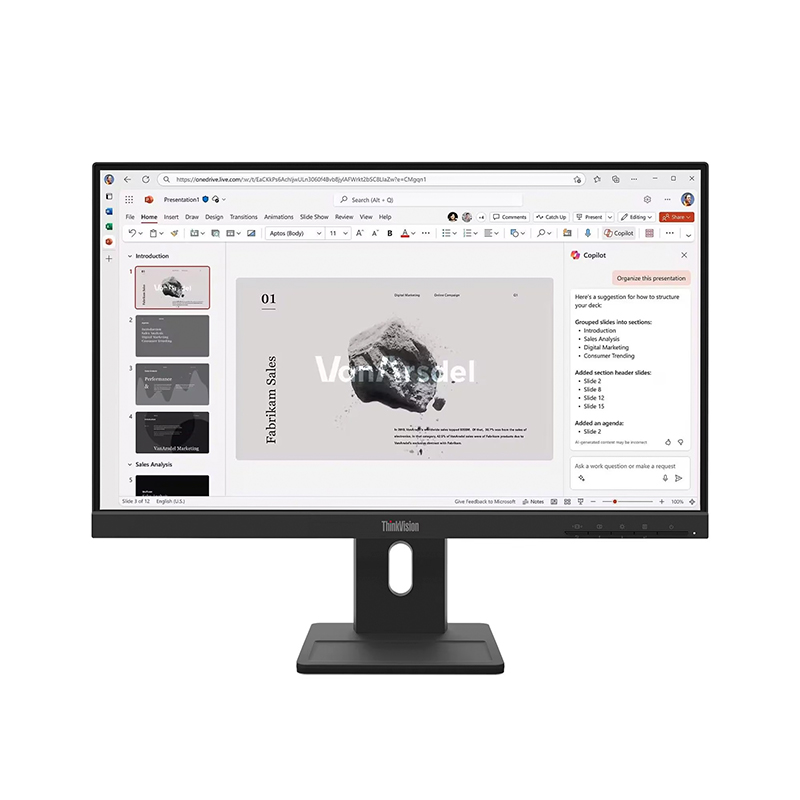 Monitor Lenovo Thinkvision E22-40, 21.5" 1920x1080 Wled Ips, Hdmi/dp/vga Color Raven Black