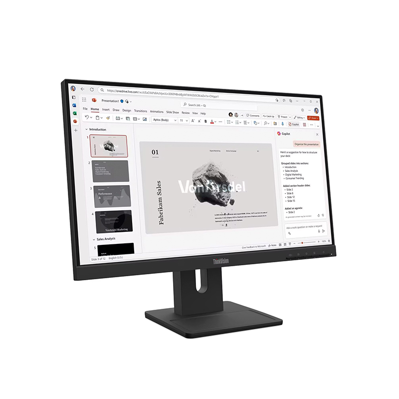 Monitor Lenovo Thinkvision E22-40, 21.5" 1920x1080 Wled Ips, Hdmi/dp/vga Color Raven Black — vista 2