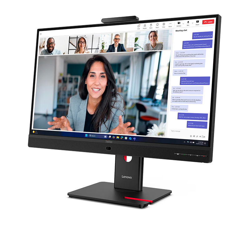 Monitor Plano Lenovo Thinkvision T27qd-4v, 27" Wled Qhd/ips/hdmi/dp/dp-out/usb-c/rj45/5wx2 — vista 2